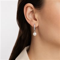 Orecchini Cianfrone Gioielli Donna in Oro bianco Perla E1176PL_DW - E1176PL_DW